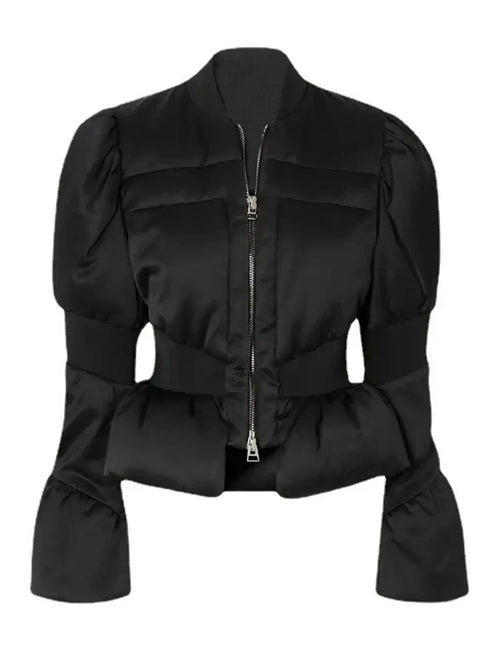 Chaqueta Gótica Padded Satin Down Peplum