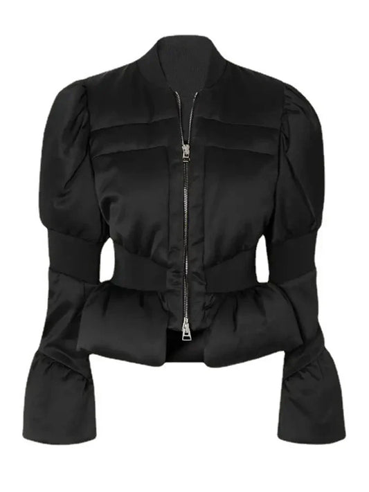 Chaqueta Gótica Padded Satin Down Peplum