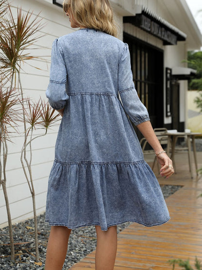 Vestido Gótico Casual Denim