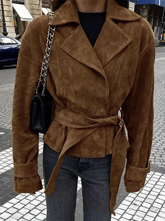 Chaqueta Gótica Retro Brown Suede