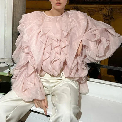 Blusa Gótica Elegant Ruffles