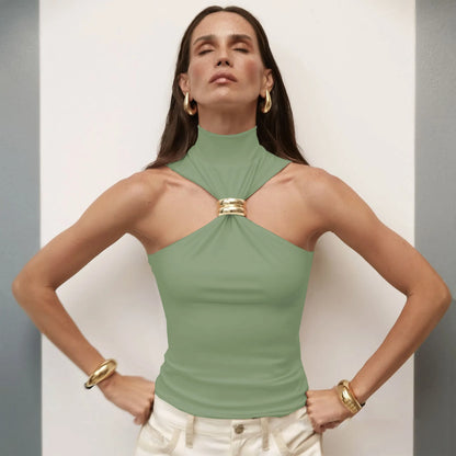 Top Gótico Turtleneck Knit Tank