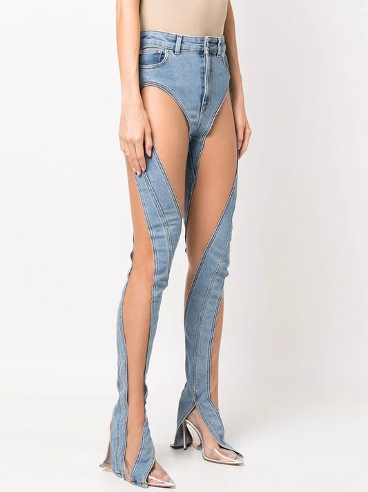 Vaqueros Góticos High Rise Mesh Skinny