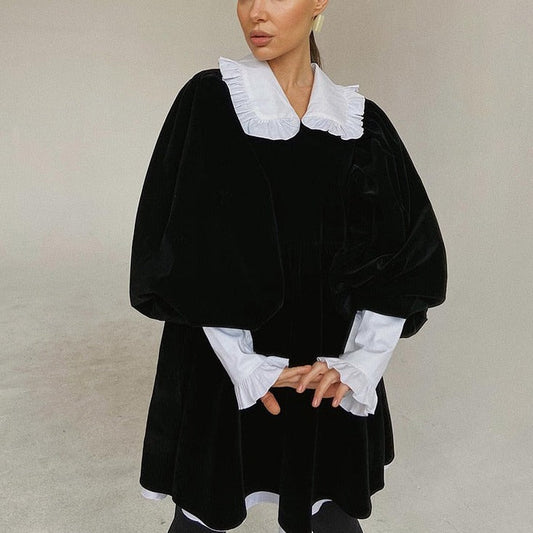 Vestido Gótico Velvet Doll Collar