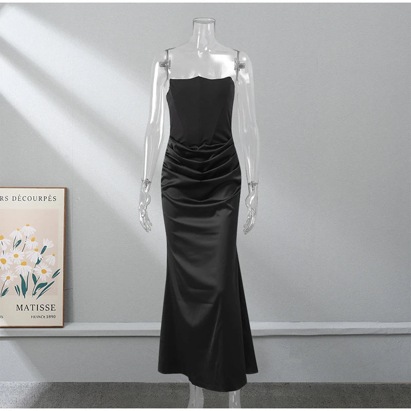 Vestido Gótico Satin Pleated