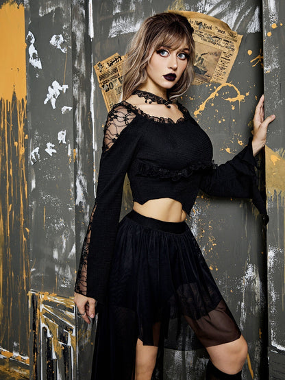 Top Gótico Nocturna de Encaje