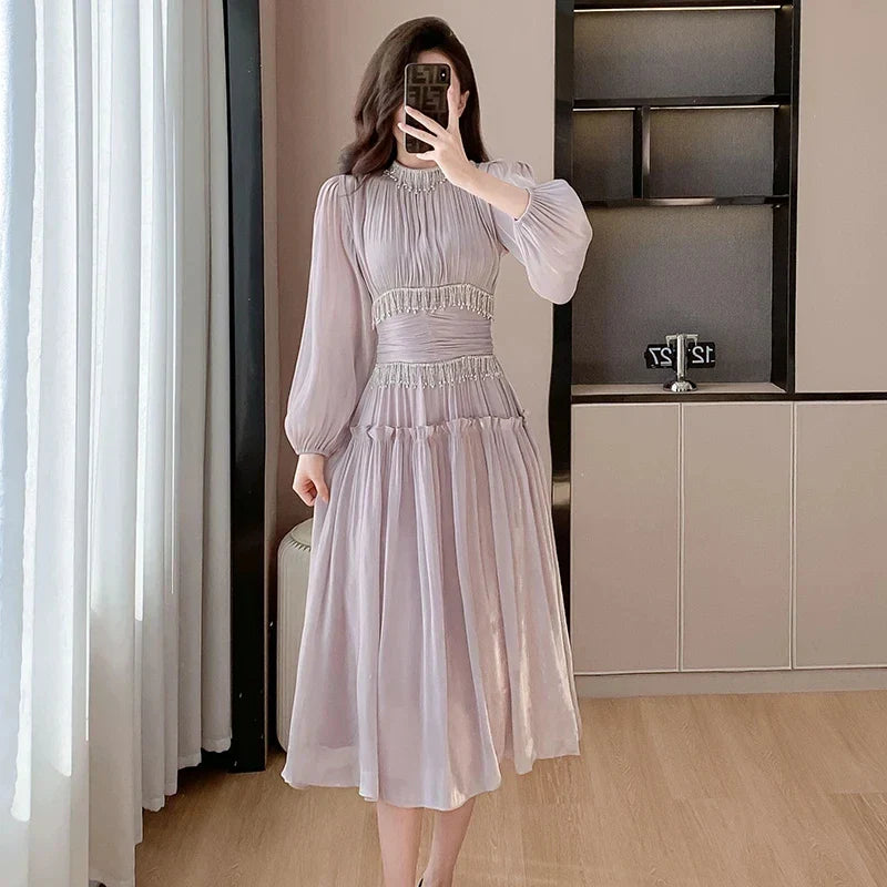 Vestido Gótico Puff Sleeve Midi