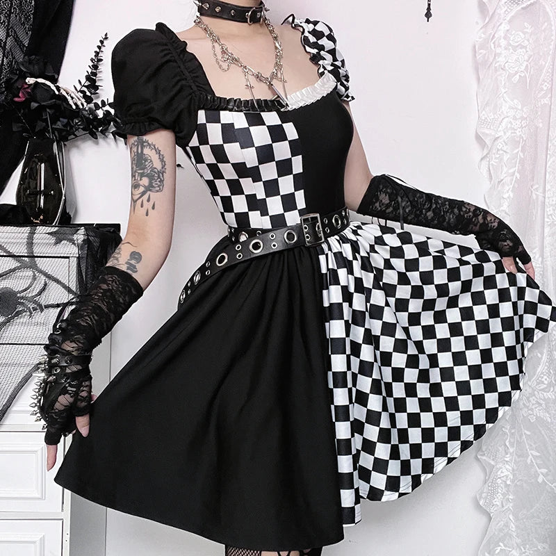 Vestido Gótico Plaid Morgana