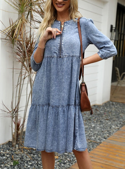 Vestido Gótico Casual Denim