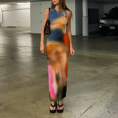 Vestido Gótico Tie Dye Midi