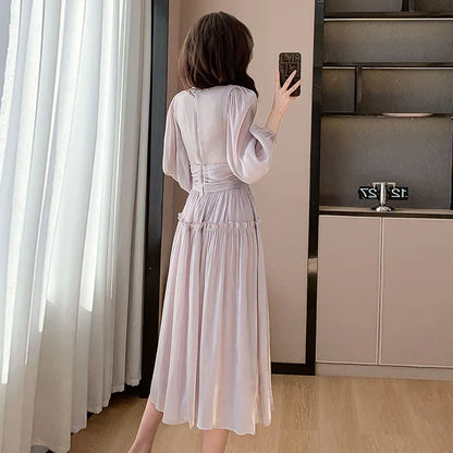 Vestido Gótico Puff Sleeve Midi