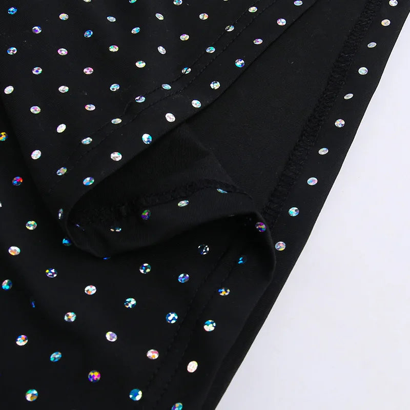 Vestido Gótico Glitter Bodycon Maxi