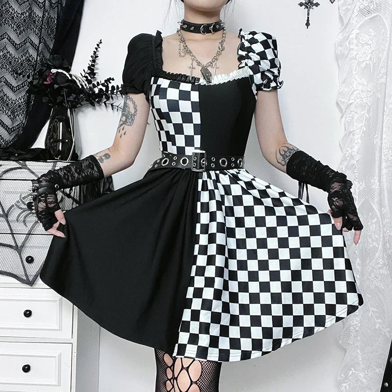 Vestido Gótico Plaid Morgana