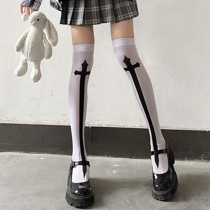 Knee Socks With Crosses Maldito