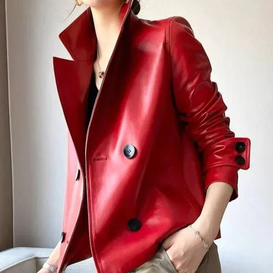 Chaqueta Gótica Red Faux Leather
