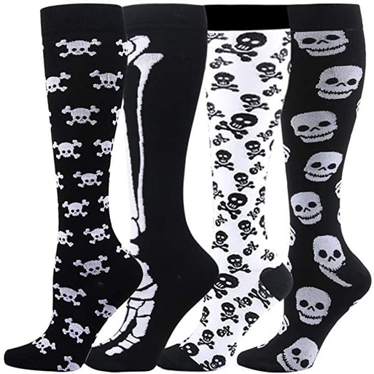 Calavera Knee Socks de Medianoche