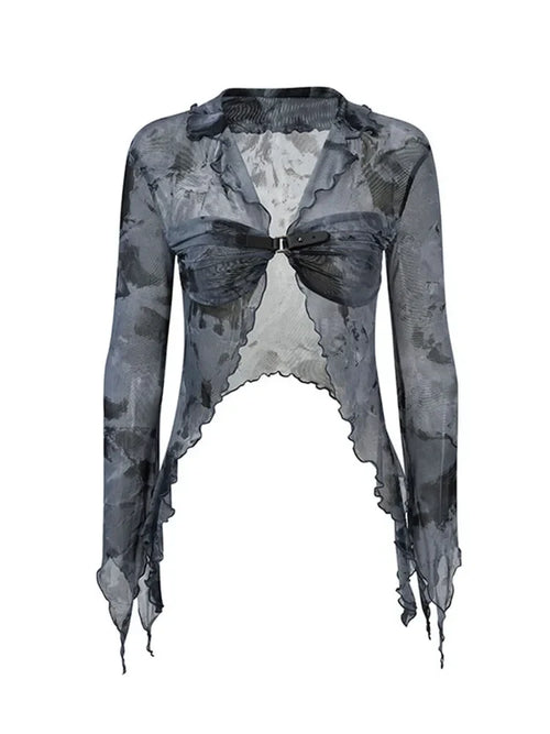 Gótico Manga Larga Top Gótico