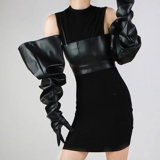 de Mujer Cuero Gloves Negro