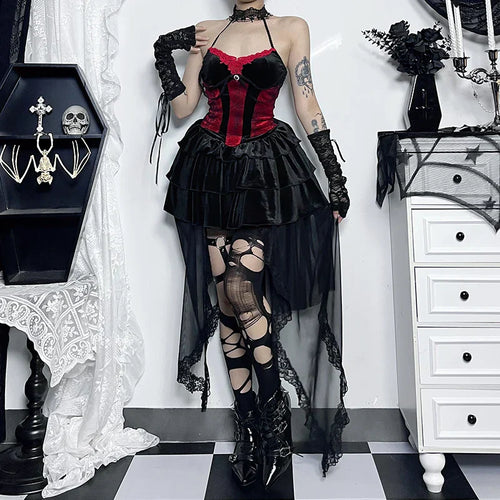 Falda Gótica Lilith de Terciopelo