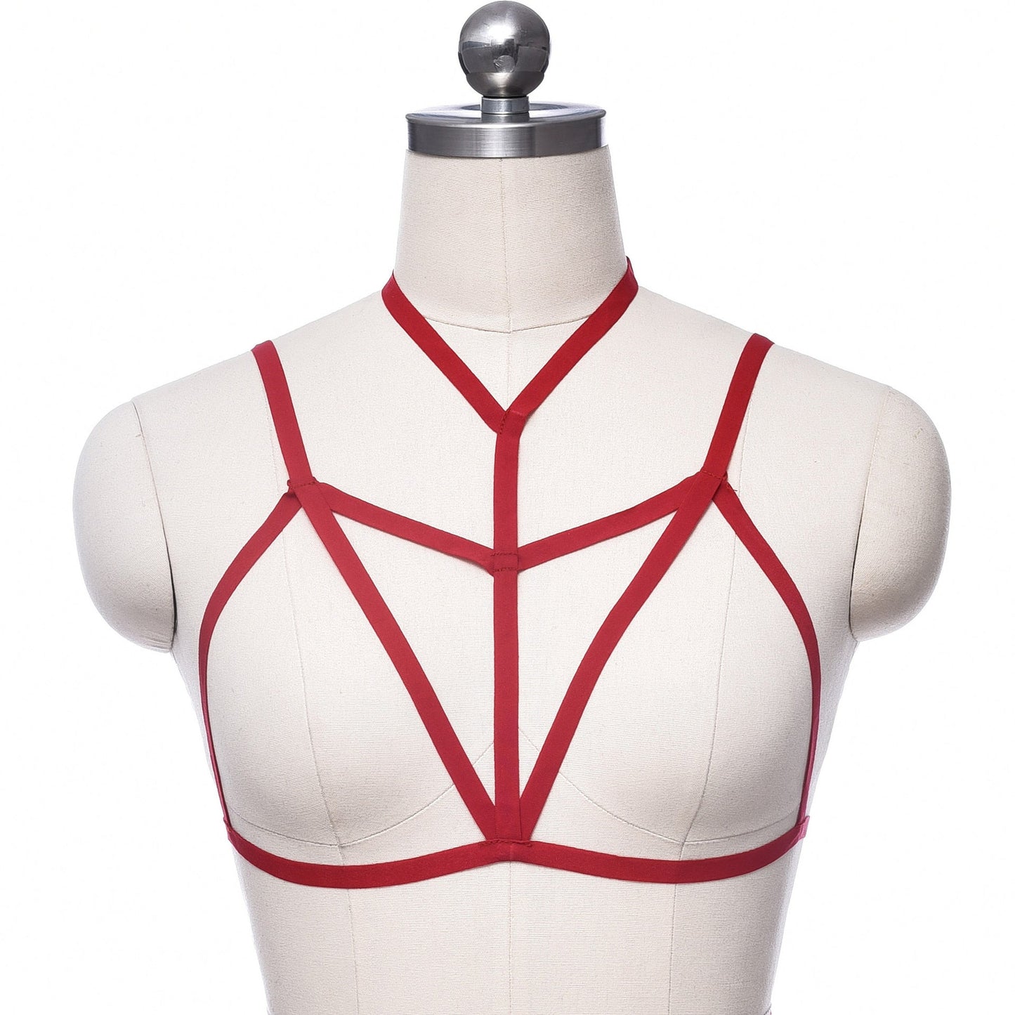 Geometric Cage Harness Bra del Abismo