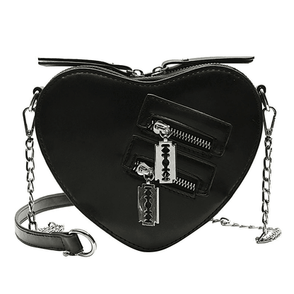Blade Heart Bolso de Cuero Negro