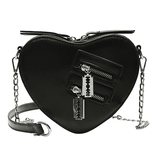 Blade Heart Bolso de Cuero Negro