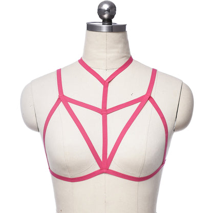 Geometric Cage Harness Bra del Abismo