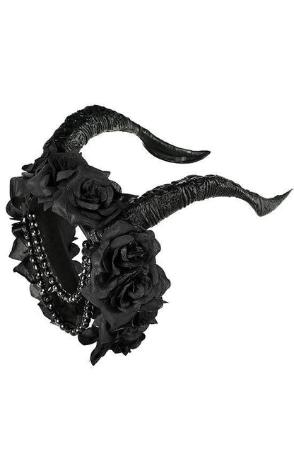 Beaded Tiefling Rose Crown del Inframundo