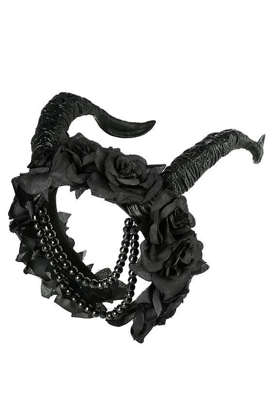 Beaded Tiefling Rose Crown del Inframundo