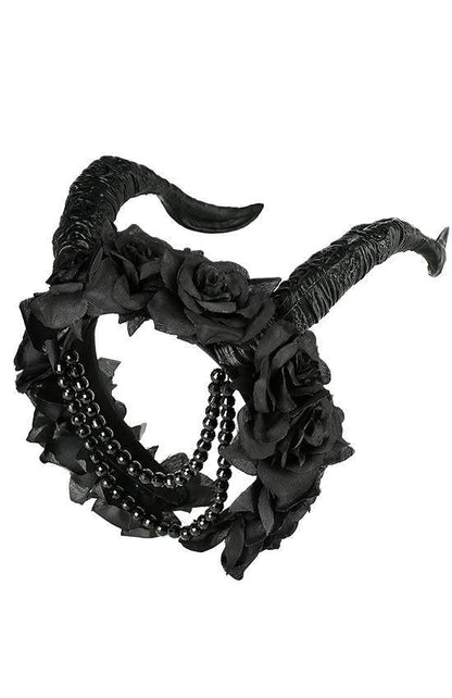 Beaded Tiefling Rose Crown del Inframundo