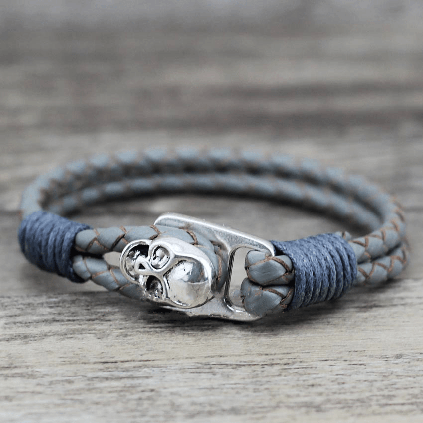 Pulsera de Cuero Calavera Infernal