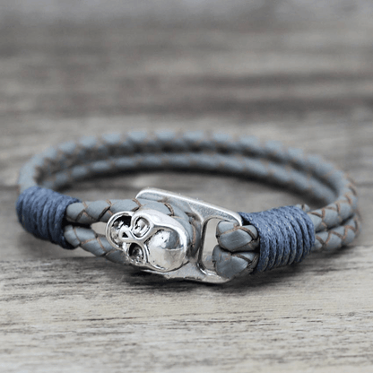 Pulsera de Cuero Calavera Infernal
