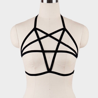 Pentagram Cage Bra Oscuro