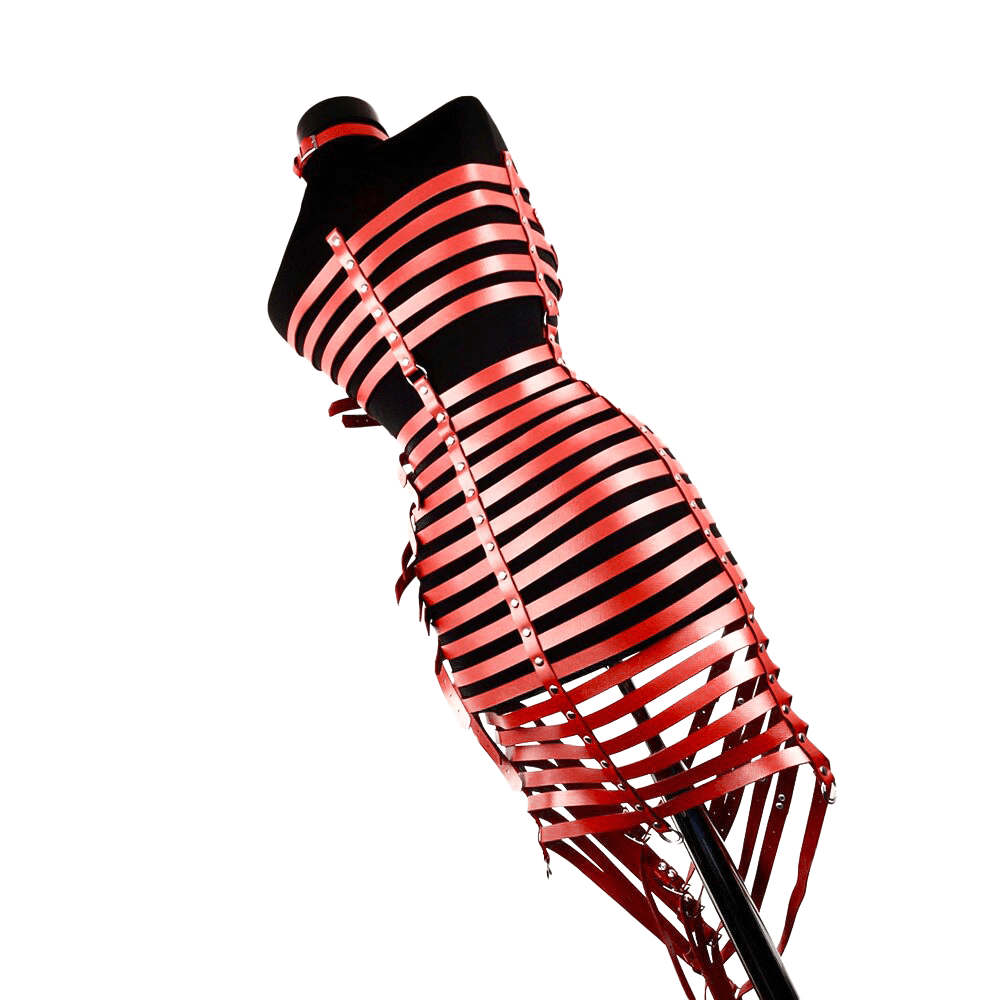 Kill The Vampire Corsé de Cuero Negro