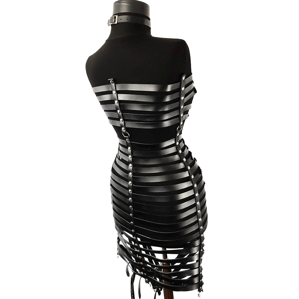 Kill The Vampire Corsé de Cuero Negro