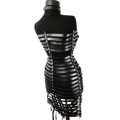 Kill The Vampire Corsé de Cuero Negro