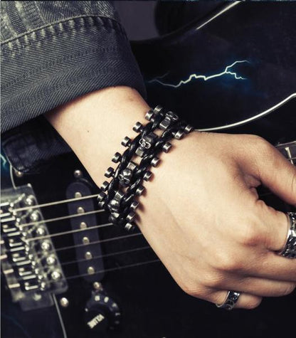 Pulsera de Acero Negro Ritual