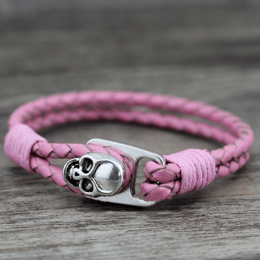 Pulsera de Cuero Calavera Infernal