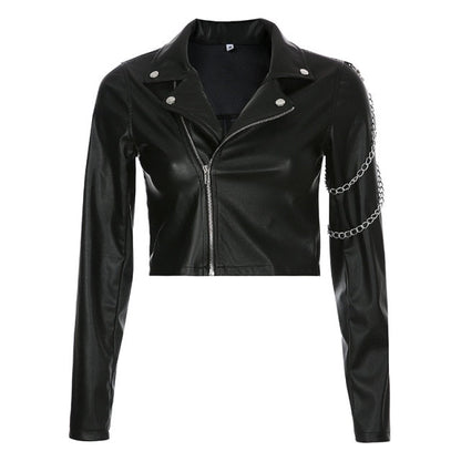 Chaqueta Gótica Punk Cropped Leather
