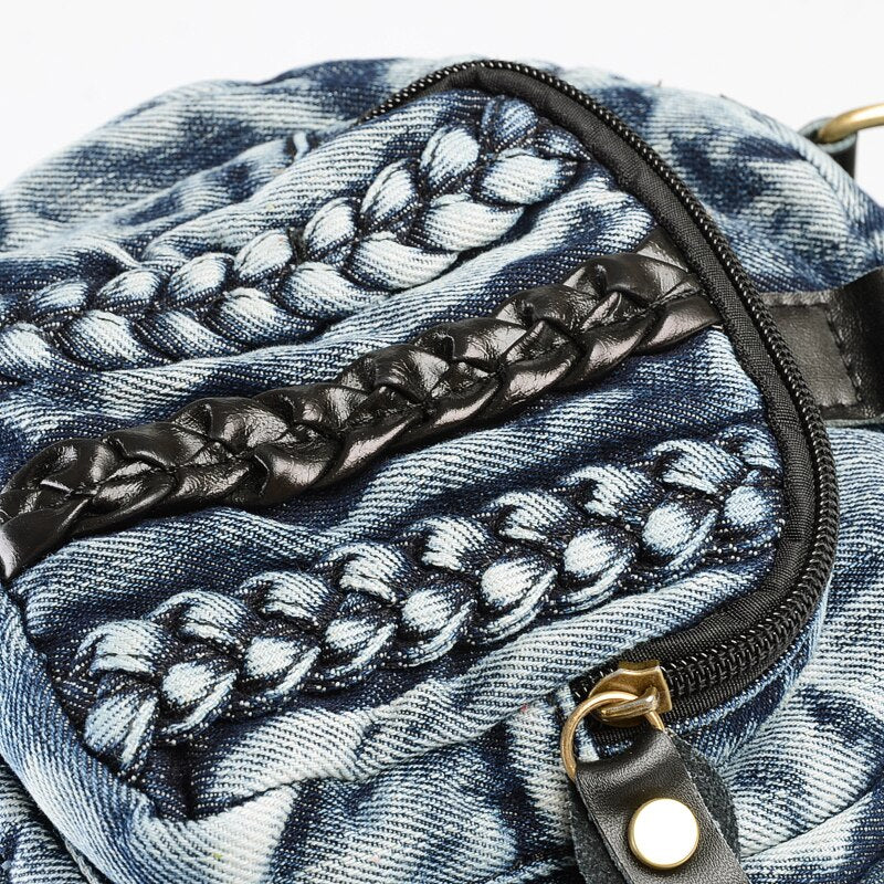 Smooth Denim Shoulder Bolso