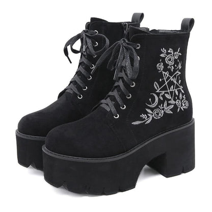 Botas Góticas Chunky Zipper