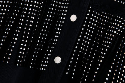Chaqueta Gótica Denim Tassel Beaded