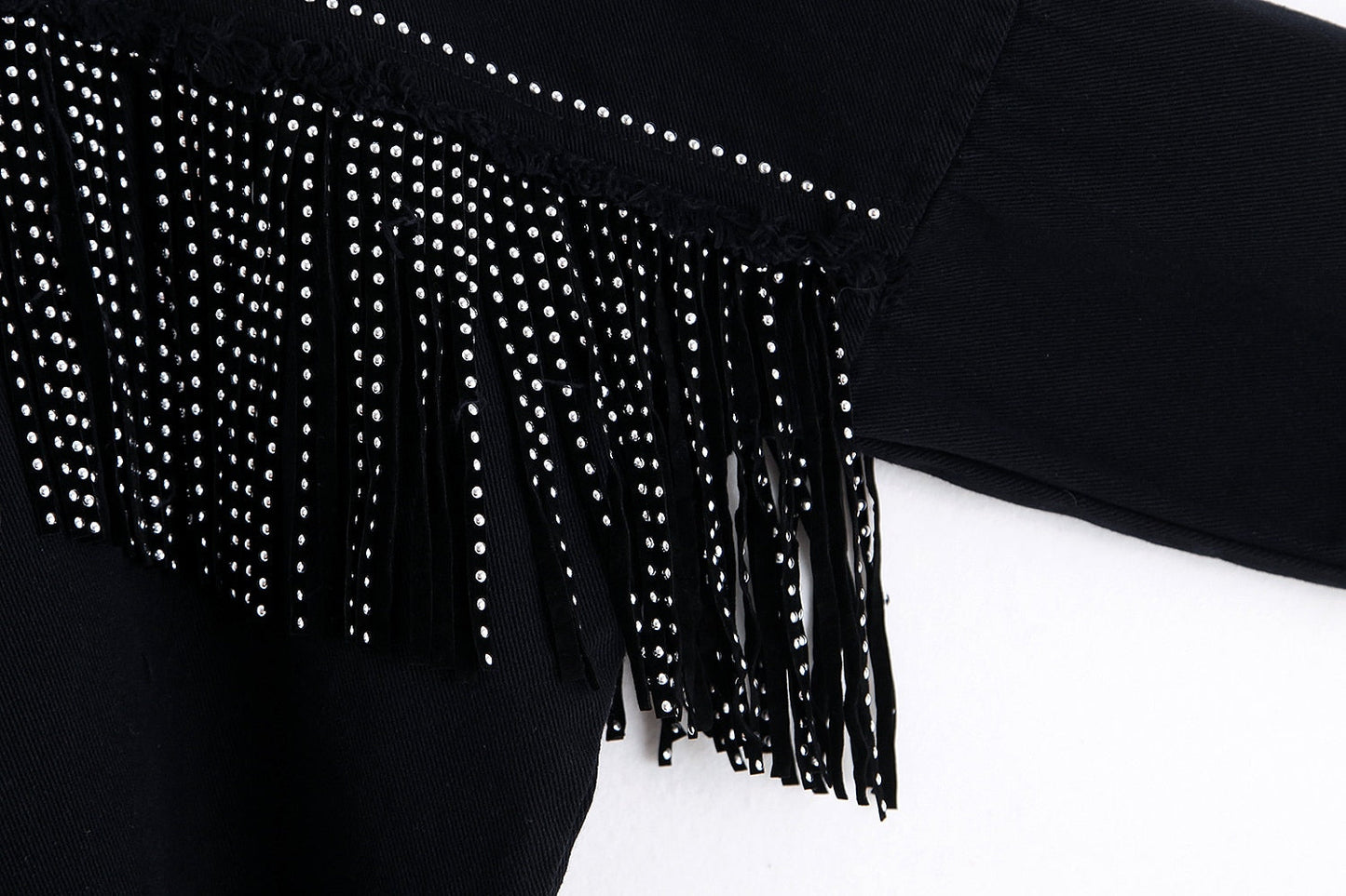 Chaqueta Gótica Denim Tassel Beaded