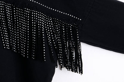 Chaqueta Gótica Denim Tassel Beaded