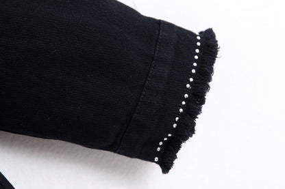 Chaqueta Gótica Denim Tassel Beaded