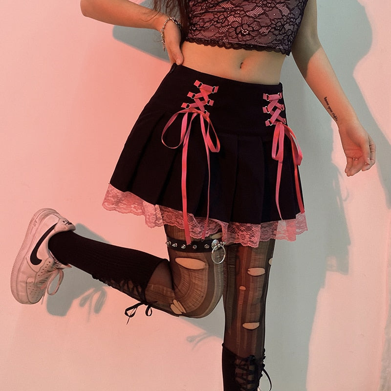 Falda Gótica Aesthetic Lace