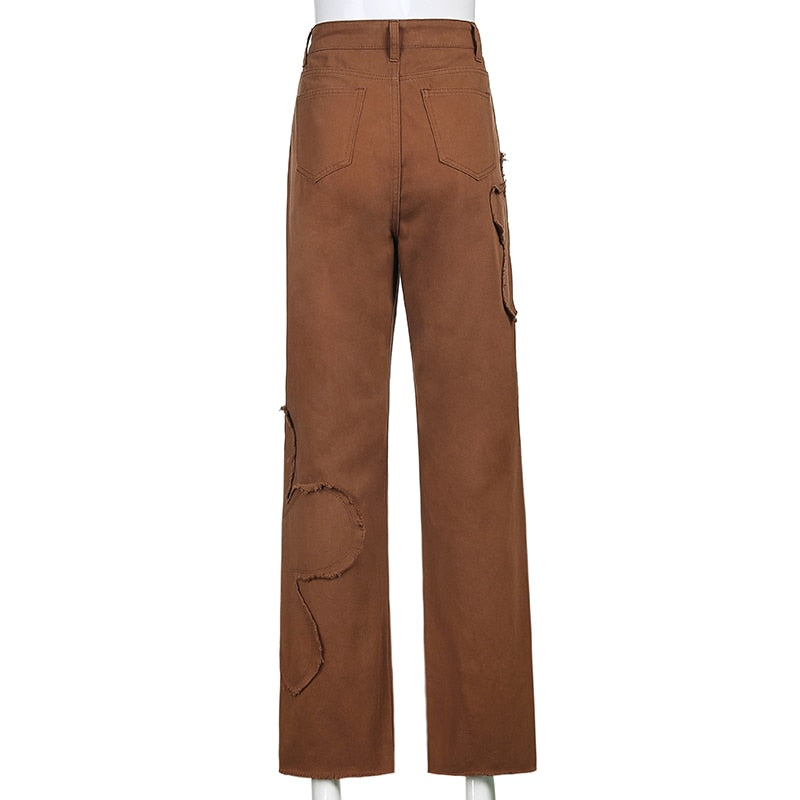 Vaqueros Góticos Brown Floral