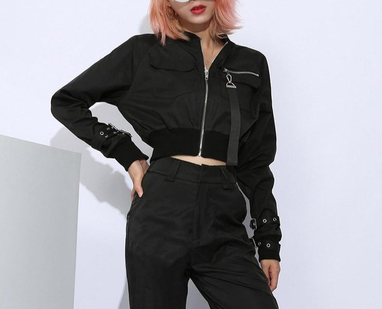 Bomber Oscuro Short Cropped