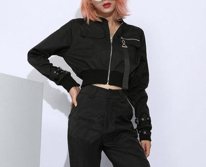 Bomber Oscuro Short Cropped