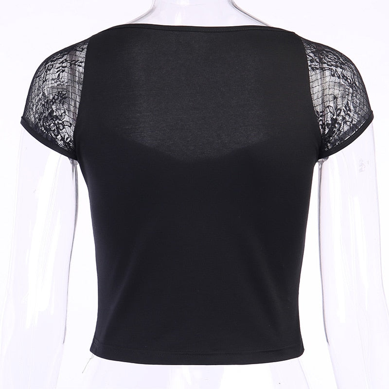 Top Gótico Lace Mesh